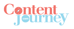 A logo for "Content Journey" with the text "Content" in coral and "Journey" in light blue. The "O" in "Content" is replaced with a compass icon.